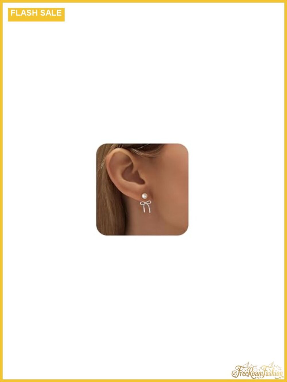 Pearl Hoop Earrings for Women, 14K Gold Plated/Silver Twist Rope Bow Stud Pearl